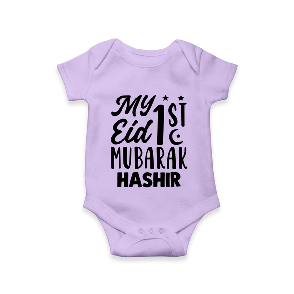 My 1st eid mubarak Custom Romper - LILAC - New Born (Chest 14")