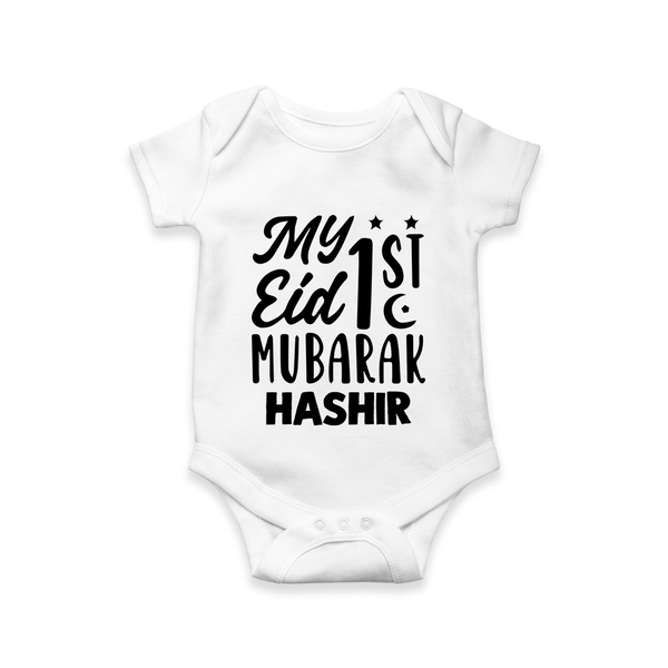 My 1st eid mubarak Custom Romper - WHITE - New Born (Chest 14")