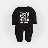 My 1st eid mubarak Custom Fullbody Suit - BLACK - New Born (Chest 7.5")