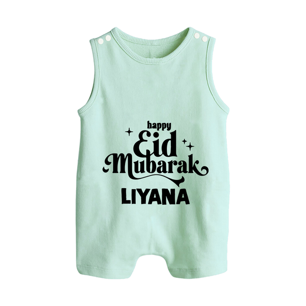 Happy Eid Mubarak Personalised Romper Suit - MINT GREEN - 0 - 5 Months Old (Chest 18")