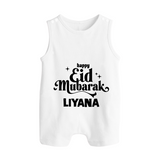 Happy Eid Mubarak Personalised Romper Suit - WHITE - 0 - 5 Months Old (Chest 18")