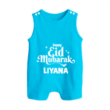 Happy Eid Mubarak Personalised Romper Suit - SKY BLUE - 0 - 5 Months Old (Chest 18")