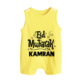 Eid Mubarak Custom Romper Suit - PASTEL YELLOW - 0 - 5 Months Old (Chest 18")