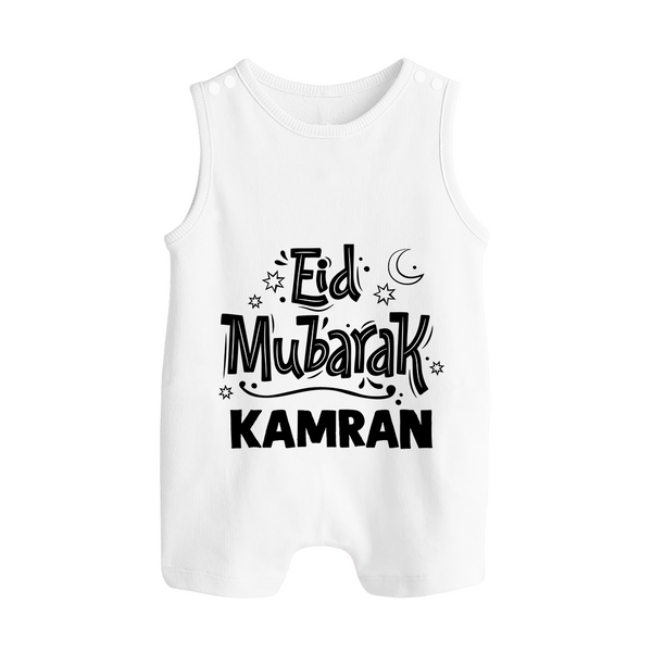 Eid Mubarak Custom Romper Suit - WHITE - 0 - 5 Months Old (Chest 18")