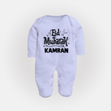 Eid Mubarak Custom Fullbody Suit - BABY BLUE - New Born (Chest 7.5")