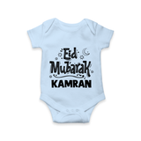 Eid Mubarak Custom Romper - BABY BLUE - New Born (Chest 14")
