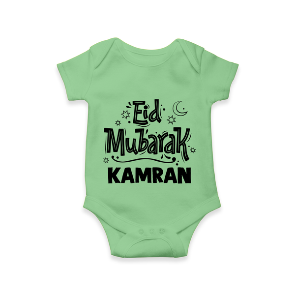 Eid Mubarak Custom Romper - GREEN - New Born (Chest 14")