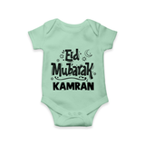 Eid Mubarak Custom Romper - MINT GREEN - New Born (Chest 14")