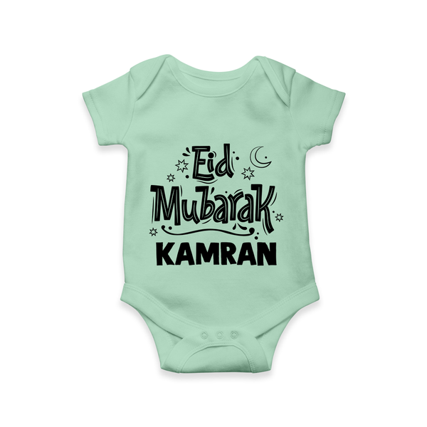 Eid Mubarak Custom Romper - MINT GREEN - New Born (Chest 14")