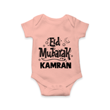 Eid Mubarak Custom Romper - PEACH - New Born (Chest 14")