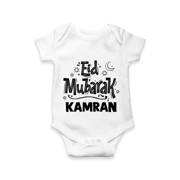 Eid Mubarak Custom Romper - WHITE - New Born (Chest 14")