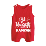 Eid Mubarak Custom Romper Suit - RED - 0 - 5 Months Old (Chest 18")