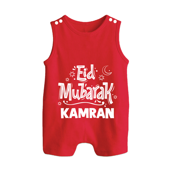 Eid Mubarak Custom Romper Suit - RED - 0 - 5 Months Old (Chest 18")