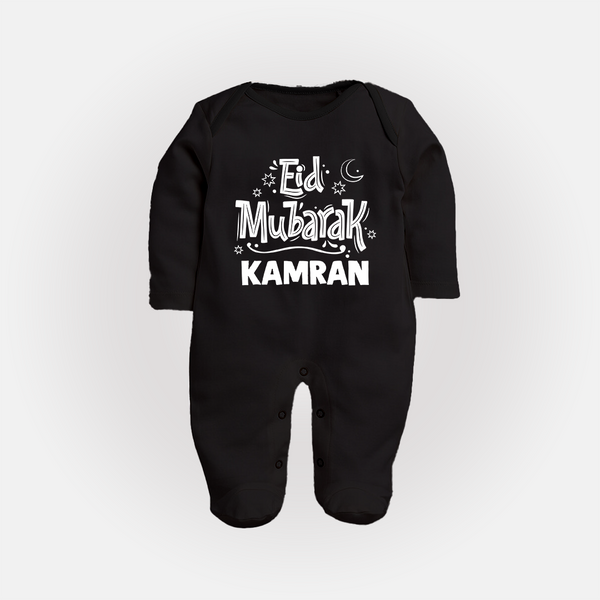 Eid Mubarak Custom Fullbody Suit - BLACK - New Born (Chest 7.5")