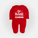 Eid Mubarak Custom Fullbody Suit - RED - New Born (Chest 7.5")