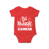 Eid Mubarak Custom Romper - RED - New Born (Chest 14")