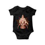 Ayyappa Vibes - Ayyappa Themed Imprinted Romper For Babies - BLACK - 0 - 3 Months Old (Chest 16")