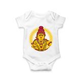 Divine Ayyappa - Ayyappa Themed Imprinted Romper For Babies - WHITE - 0 - 3 Months Old (Chest 16")