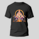 Ayyappa Spirit - Ayyappa Themed Imprinted T-Shirt For Adults - BLACK - S (Chest 19")