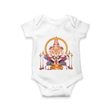 Ayyappa Spirit - Ayyappa Themed Imprinted Romper For Babies - WHITE - 0 - 3 Months Old (Chest 16")