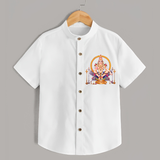 Ayyappa Spirit - Ayyappa Themed Imprinted Shirt For Kids - WHITE - 0 - 6 Months Old (Chest 23")