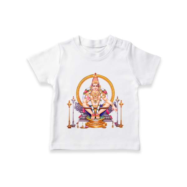 Ayyappa Spirit - Ayyappa Themed Imprinted T-Shirt For Kids - WHITE - 0-5 Months Old (Chest 17")