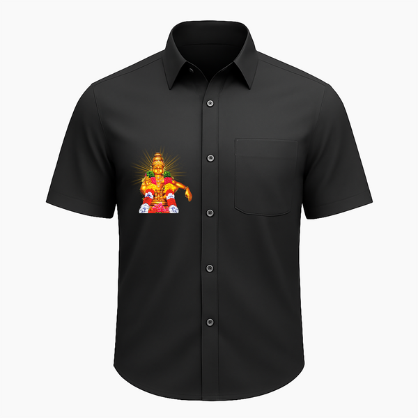 Floral Golden Ayyappa | Adults Shirt - BLACK - Small 0