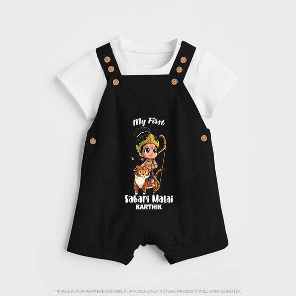 My First Sabari Malai | Custom Baby Dungaree for Ayyappan Sami - BLACK - 0 - 5 Months Old (Chest 18")