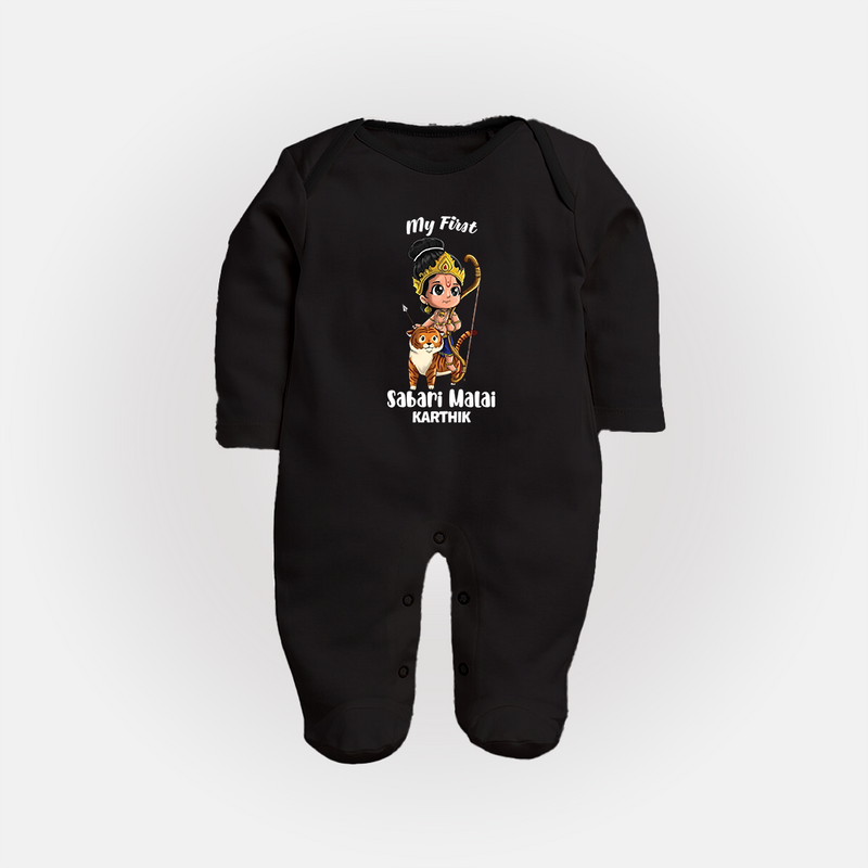 My First Sabari Malai | Personalized Full Body Suit - BLACK - New Born (Chest 7.5")