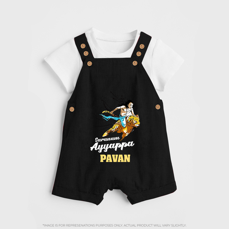 Sharanam Ayyappa Kids Tiger Ride |Custom Baby Dungaree for Ayyappan Sami - BLACK - 0 - 5 Months Old (Chest 18")