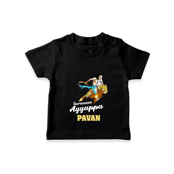 Sharanam Ayyappa Kids Tiger Ride |Custom Baby Tshirt for Ayyappan Sami - BLACK - 0-5 Months Old (Chest 17")
