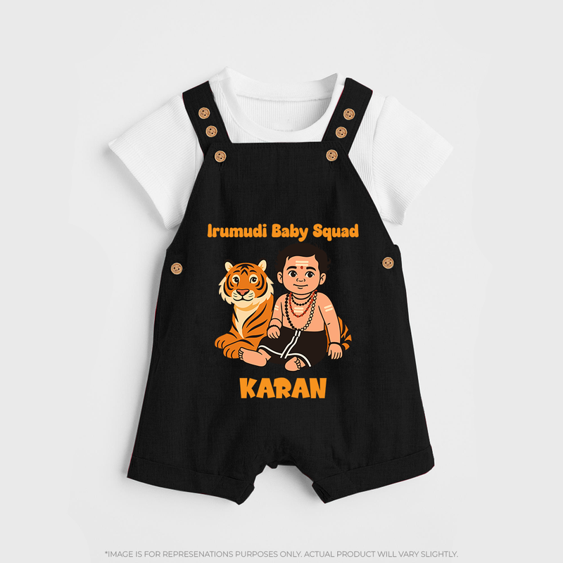 Irumudi Baby Squad|Custom Baby Dungaree for Ayyappan Sami - BLACK - 0 - 5 Months Old (Chest 18")
