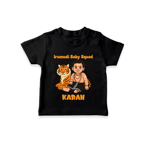 Irumudi Baby Squad|Custom Baby Tshirt for Ayyappan Sami - BLACK - 0-5 Months Old (Chest 17")