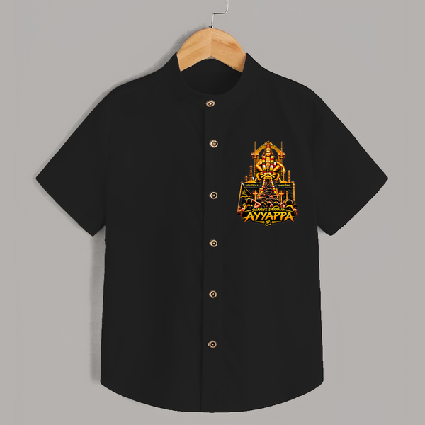 Swamiye Saranam Ayyappa Devotional Shirt - BLACK - 0 - 6 Months Old (Chest 23")