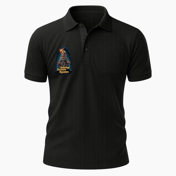 Ayyappan Tiger Vahana Divine Journey Adult Polo T-Shirt