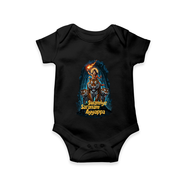 Swamiye Saranam Ayyappa Tiger Design Romper - BLACK - New Born (Chest 14")