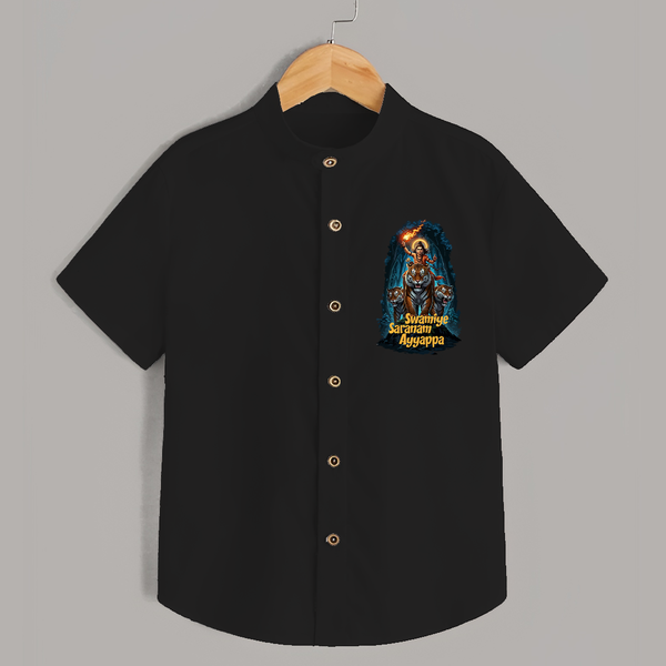 Swamiye Saranam Ayyappa Tiger Design Shirt - BLACK - 0 - 6 Months Old (Chest 23")