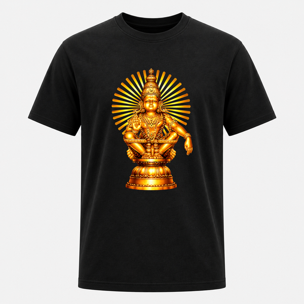 Lord Ayyappan Radiant Golden Blessings Adult T-Shirt