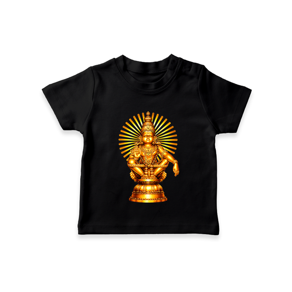 Lord Ayyappa Radiant Halo Printed T Shirt - BLACK - 0-5 Months Old (Chest 17")