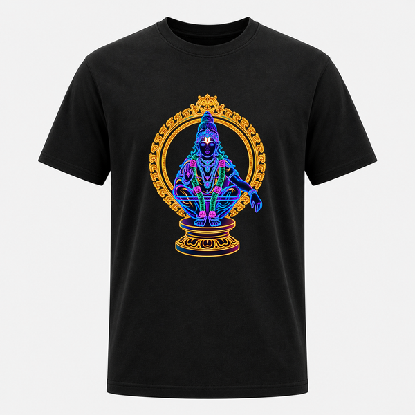 Ayyappan Neon Divine Aura Printed Adult T-Shirt