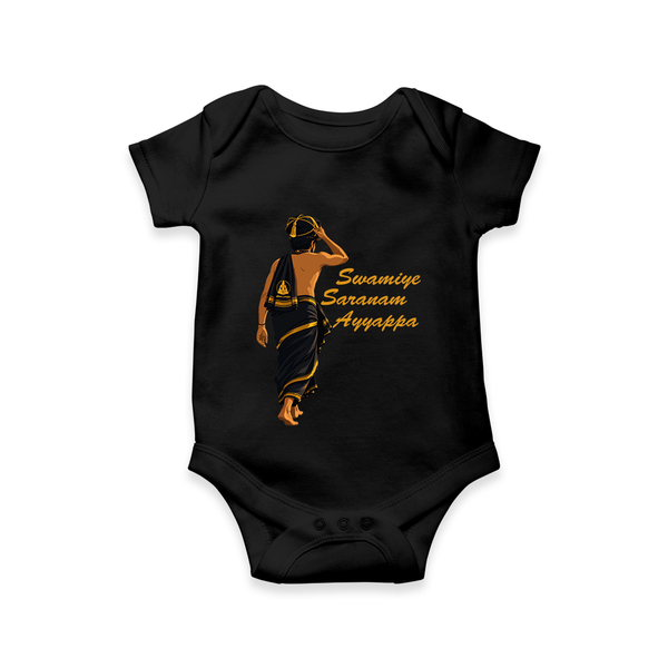 Swamiye Saranam Ayyappa Pilgrim Design Romper - BLACK - New Born (Chest 14")