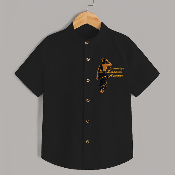 Swamiye Saranam Ayyappa Pilgrim Design Shirt - BLACK - 0 - 6 Months Old (Chest 23")