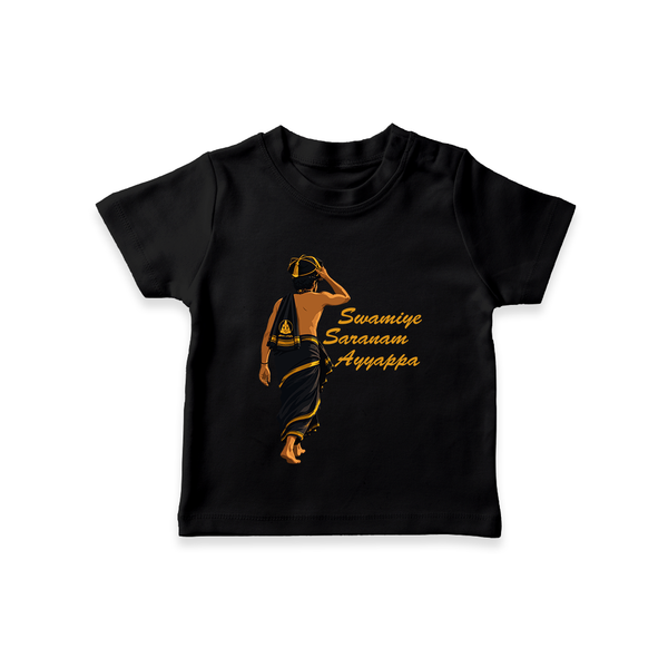 Swamiye Saranam Ayyappa Pilgrim Design T Shirt - BLACK - 0-5 Months Old (Chest 17")