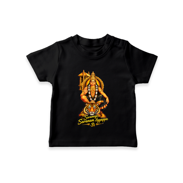 Lord Ayyappa Tiger Ride Printed T Shirt - BLACK - 0-5 Months Old (Chest 17")
