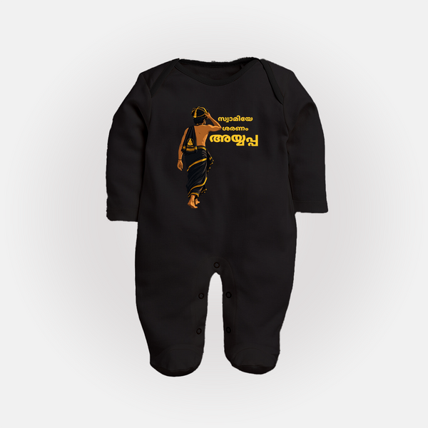 Ayyappa Swami Divine Blessings Full Body Suit - BLACK - New Born (Chest 7.5")