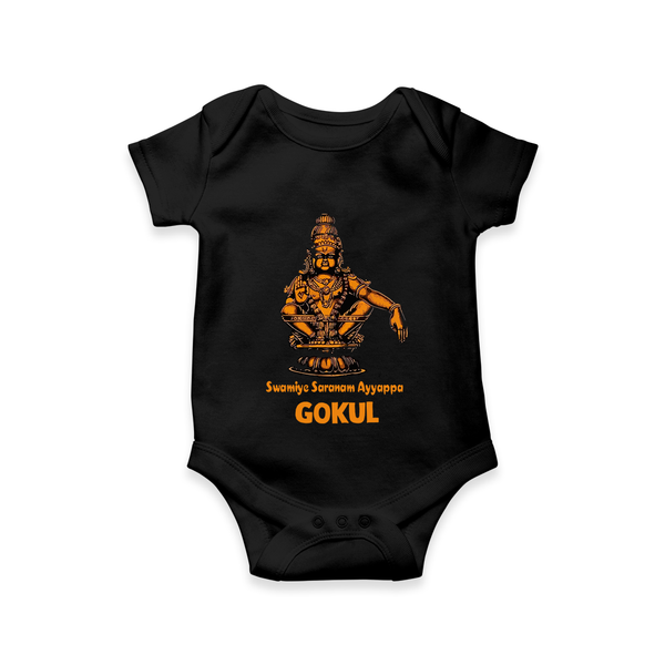 Lord Ayyappa Traditional Illustration T Shirt - BLACK - New Born (Chest 14")