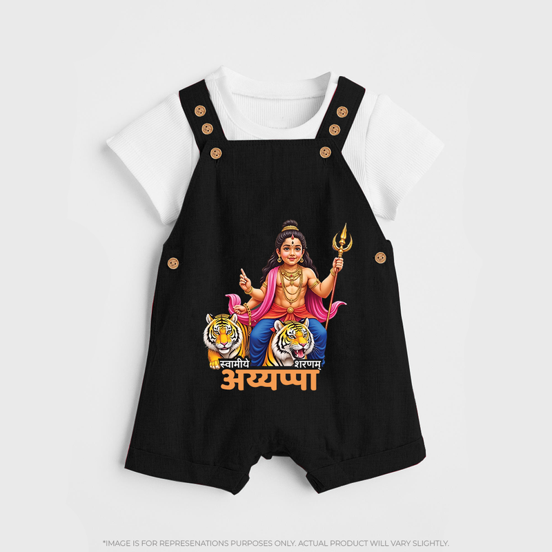 Ayyappa Devotee in Hindi |Custom Baby Dungaree for Ayyappan Sami - BLACK - 0 - 5 Months Old (Chest 18")