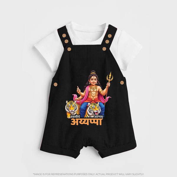 Ayyappa Devotee in Hindi |Custom Baby Dungaree for Ayyappan Sami - BLACK - 0 - 5 Months Old (Chest 18")