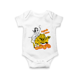 Swamiye Saranam Ayyappa - Imprinted Romper For Babies (Telugu) - WHITE - 0 - 3 Months Old (Chest 16")