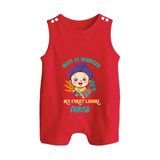 Boren to Bhangra| Customized Romper Suit  - RED - 0 - 5 Months Old (Chest 18")